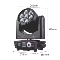 Équipement de scène professionnel 7x40W Bee Eyes LED Moving Head Light RGBW 4en1 Zoom Wash Stage Light DMX512 pour discothèque, DJ, bar