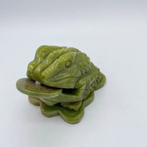 Fengshui-toad de jade verde con moneda para decoración, oferta al por menor y al por mayor, 2020 - Product Image 3