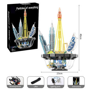 Boxed 3d Dubai Skyline Verlichting Stad Architectuur Model Diy 5 Jaar Oude Kleurrijke Deeltjesbouwsteen Assisterende Miniaturen - Product Image 2