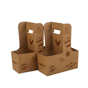 Customized 2/4/6 bottle corrugated cardboard Free combination carrier holder take out coffee cup holder