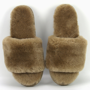 Open Toe delle donne Accogliente Casa Sandali Morbido Piatto Indoor Outdoor Nero Fuzzy Fluffy Pelliccia di pelle di Pecora Pelliccia di Diapositive - Product Image 5