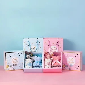Neueste neue Becher Löffel und Bär Spielzeug Handtuch handgemachte Seife danke Karte gute Geburtstags geschenke Set für Kinder Kind Baby Jungen und Mädchen