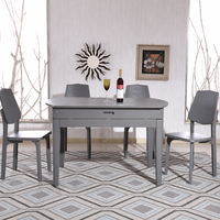 Table à manger extensible de luxe moderne en bois de caoutchouc + plateau en pierre frittée, ronde/carrée, double option, mobilier de maison
