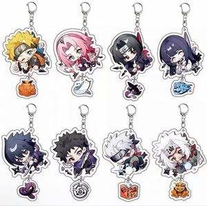 Llavero de acrílico de doble pieza con diseño de dibujos animados, colgante de personaje ninja versión Q, pequeño dije de bestia, con cierre de langosta metálico - Product Image 6