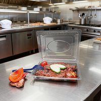 Contenants alimentaires en plastique PET transparents rectangulaires jetables et recyclables de la marque TIANCHOU, modèle JS-03, pour le bœuf, la viande, le poulet