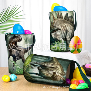 กระเป๋าใส่ของรูปไดโนเสาร์ 17x25 ซม. พิมพ์ลายดิจิตอล ของขวัญอีสเตอร์ ที่เก็บของ ที่ใส่ขนมสำหรับเด็ก - Product Image 3