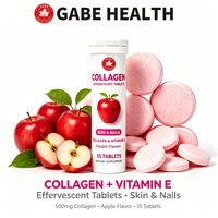 Comprimés effervescents de collagène en gros 500mg Biotine Vitamine E C Zinc Élasticité de la peau Cheveux Ongles Beauté Saveur Pomme ODM/OEM