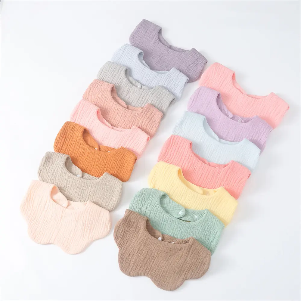 Verstelbare Baby Slabbetjes Mousseline Pasgeboren Effen Kleur Zachte Wolk Vorm Handdoek Spuugdoek Voeding 100% Katoenen Baby Bandana Kwijlen Slabbetjes