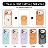 Coque de téléphone antichoc en TPU et PC avec plaque arrière remplaçable pour 17 Pro Max, étui magnétique avec béquille rotative, toucher doux, vente en gros 5