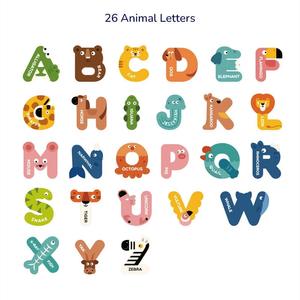 Venta al por mayor personalizado niños Animal <span class=keywords><strong>pizarra</strong></span> 26 Inglés Educación Temprana juguetes alfabeto imanes de <span class=keywords><strong>nevera</strong></span> - Product Image 3