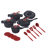Induktionsgeeignetes Antihaft-Kochgeschirr-Set mit 20cm Milchtopf, 24/28cm Kochtöpfen & Bratpfanne