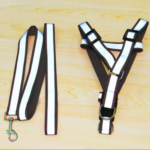 Conjunto de Correa y Arnés Reflectante para Perro, de Nailon a Rayas, para Perros Pequeños y Medianos, con Hebilla Metálica y Anillo en D - Product Image 2