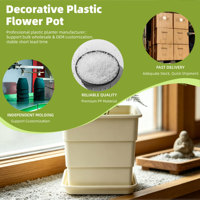 Pots à fleurs carrés en PP légers et durables avec trou de drainage, utilisation intérieure/extérieure, design moderne minimaliste, plantation de plantes d'extérieur