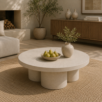 Table basse GRC personnalisée - Moderne, écologique, légère, durable, imperméable pour le salon, les meubles d'extérieur et les espaces publics