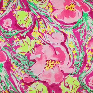 Nouveau motif de fleurs <span class=keywords><strong>peinture</strong></span> à l'huile 95% Polyester 5% Spandex Satin <span class=keywords><strong>pour</strong></span> robe femme - Product Image 4