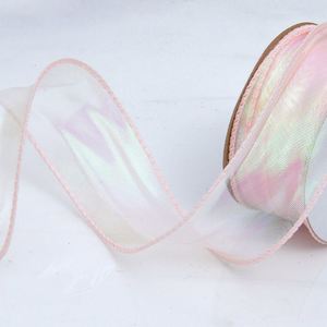 ริบบิ้นไหมพรมหางปลาสีรุ้งหรูหรา 10 หลา กว้าง 4 ซม. (1.6 นิ้ว) ริบบิ้นลายดอกไม้ ใช้สำหรับงานกีฬาและของขวัญ - Product Image 6