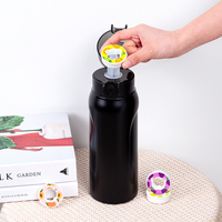2024 nouvelles tasses personnalisées en acier inoxydable bouteille d'air 750ml noir mat bouteille d'eau parfumée sport avec dosettes de saveur