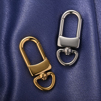 Mousquetons à placage PVD, boucles porte-clés, accessoires de suspension pour sacs et bijoux, fermoirs en D inversés, fermoirs à boucle centrale