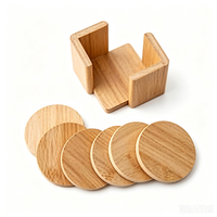 Ensemble de sous-verres ronds en bambou écologiques et antidérapants pour la maison et les restaurants, en stock aux États-Unis
