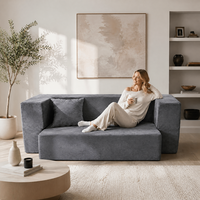 Modulares Cord-Schlafsofa Konvertierbares Bodensofa Faltbares 3-in-1 Multifunktionales Schlafsofa für Wohnzimmer und Apartment