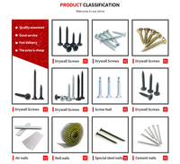 Clous de vis taraudeuses auto-perceuses noirs vis à cloison sèche assemblées pour pistolet à cloison sèche plaque de plâtre optimisée pour l'utilisation de cloison sèche