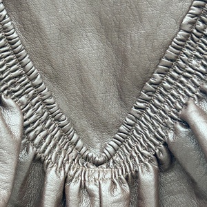 Veste en cuir marron foncé <span class=keywords><strong>sans</strong></span> manches, veste en cuir avec épaules à volants, un choix parfait pour les tenues décontractées - Product Image 5