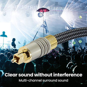 Câble audio numérique Toslink à <span class=keywords><strong>fibre</strong></span> <span class=keywords><strong>optique</strong></span> de qualité sonore Hi-Fi, boîtier en alliage de zinc, câble audio Toslink plaqué or - Product Image 2