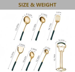 Ensemble de couverts en acier inoxydable durable de 24 pièces avec support, manches en céramique, couteau, fourchette, cuillère, coffret cadeau, style nordique, pour cuisine occidentale - Product Image 3