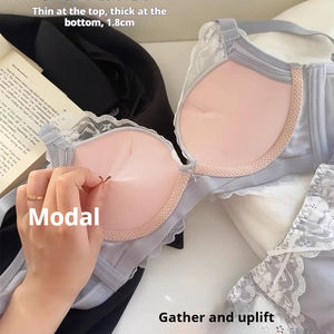 Ropa interior de encaje Sexy para mujer, sujetador revelador de pecho pequeño Push-up <span class=keywords><strong>Toti</strong></span> Pull-Up Anti-flacidez Parammary, sujetadores moldeadores - Product Image 4