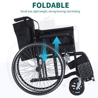 Fauteuil roulant manuel léger et pliable pour les personnes handicapées Repose-pieds manuel en plastique Fauteuil roulant