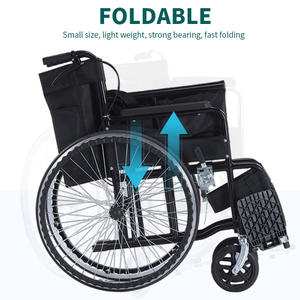 Silla de ruedas manual plegable portátil y ligera de suministro del fabricante para discapacitados, reposapiés manual de plástico, silla de ruedas - Product Image 5