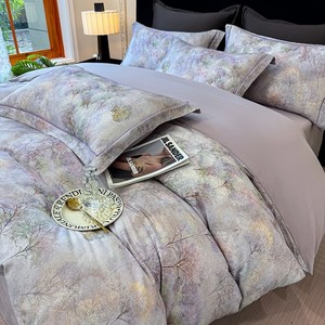 Juego de Sábanas de Siete Piezas de Algodón Cepillado Estilo Chino, 100% Algodón Puro, Fundas de <span class=keywords><strong>Cama</strong></span> de Lana, Calidad de Alta Gama, Lujo para el Hogar - Product Image 6