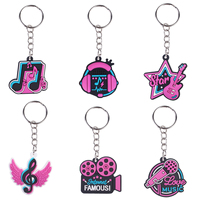 DM Brand Multi-Design Music Soft Bag Charm Rubber Durable Waterproof Carabiner Key Chain Promotional Guitar Accessory Lovers
