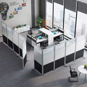 Muebles de oficina modulares modernos, cubículos de oficina altos, estación de trabajo de partición de madera, pared de partición de vidrio hecha en China para la escuela - Product Image 2