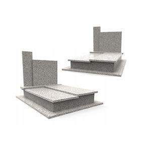 Magnifique pierre tombale double en granit gris clair de qualité supérieure pour une commémoration digne, personnalisable - Product Image 1