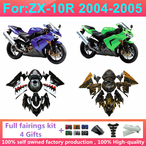 ชุดแฟริ่งมอเตอร์ไซค์สำหรับ Zx10r Zx 10r Zx-10r ปี 2004 2005  ชุดแต่งตัวถังพลาสติก ABS แบบฉีดขึ้นรูป  อุปกรณ์เสริมสำหรับ Zx-10r ปี 2004-2005 - Product Image 1