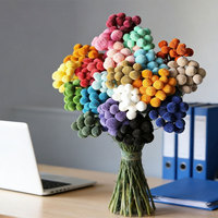 Bouquet de 20 fleurs séchées préservées - Long, pour mariage, fête des Mères, Saint-Valentin, décoration de bureau familial ou de fête