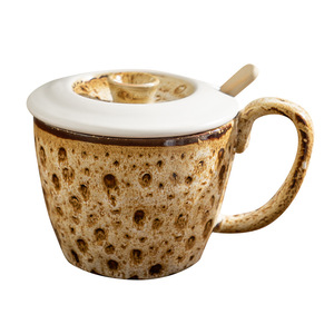Taza de cerámica mate con asa, efecto nubes fluidas, estilo vintage, color macaron, para café, té o té de la tarde. - Product Image 2