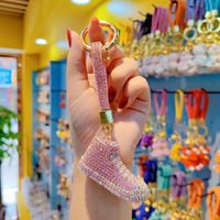 Porte-clés élégants et luxueux pour chaussures, pendentifs 3D scintillants en forme de baskets, pour sacs