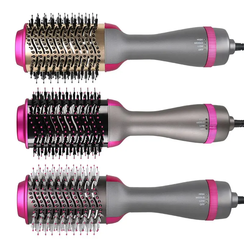 Grey Professional Fashionable hair dryer brush styler hot air brush styler and dryer 1000 watt