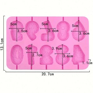 Molde de Silicona para Chocolate con Logotipo Personalizado, Forma de Lollipop, Números 0-9, Flor, Rosa, Molde para Hornear en Casa, Fácil de Usar con Resina, Sin BPA, OEM/ODM - Product Image 2