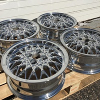 Velg Alloy Tempa 2 3 Piece Model Vintage Silver Machined Lip Kustom untuk BMW E30 E36 VW Golf Porsche 911 Model Y