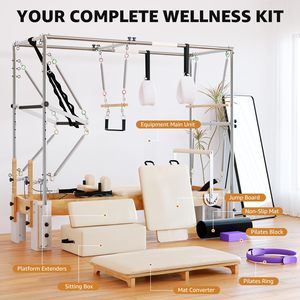CZFIT Set de Reformer de Pilates Ajustable de Madera de Arce con Cama de Entrenamiento de Core - Multifuncional, Duradero y Ecológico - Product Image 6