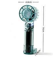 Mini ventilateur portable rechargeable transparent de luxe avec base détachable, boîte cadeau avec logo personnalisé