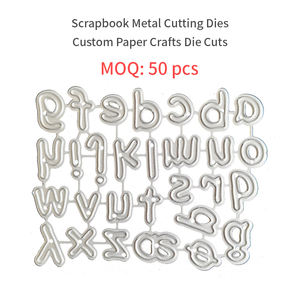 कस्टम धातु काटने वाले लोअरकेस 26 अक्षर वर्णमाला शिल्प में कट जाता है कार्बन स्टील कार्ड को बंद कर देता है - Product Image 1