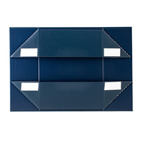 Boîte cadeau magnétique pliable bleu marine avec ruban interchangeable bleu marine