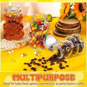 Bouteille en verre de miel de qualité alimentaire 250ml 350ml 400ml/bouteille vide en forme d'ours en peluche d'emballage de miel à presser vente en gros - Product Image 4