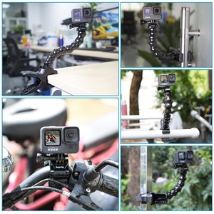 Bras flexible articulé à <span class=keywords><strong>9</strong></span> points avec pince requin pour fixation solide, idéal pour la prise de vue avec caméra d'action GoPro - Product Image 3