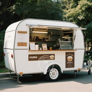 Cuisine mobile vintage entièrement équipée, remorque de café, chariot de vente de rue, camion de crème glacée en fibre de verre, pour snack et hot-dog. - Product Image 3