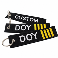 Porte-clés pour l'équipage de vol en gros, porte-clés personnalisés à double face avec logo brodé pour la promotion de l'aviation, cadeaux